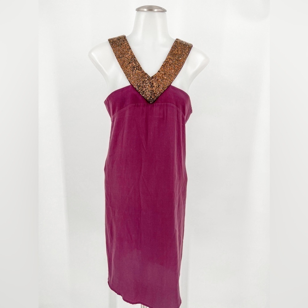 NWT Jenny Han purple beaded dress